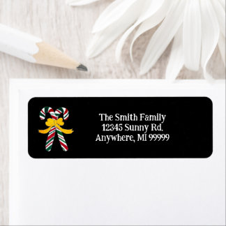CUSTOM Candy Cane Return Address Label