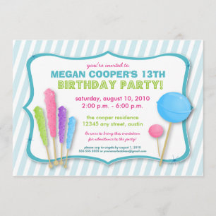 :custom: Candy Shoppe Birthday Party Invite (blue)