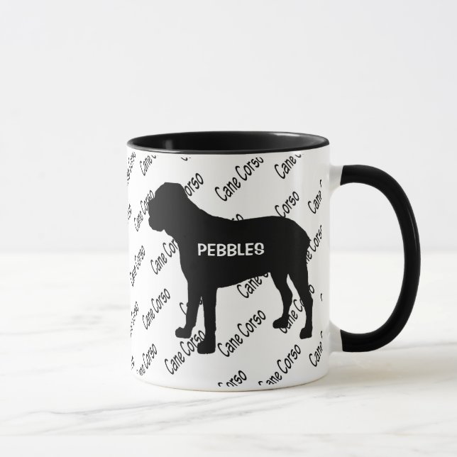 CUSTOM Cane Corso Dog Silhouette Mug (Right)
