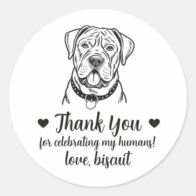 Custom Cane Corso Dog Wedding Favour Stickers (Front)