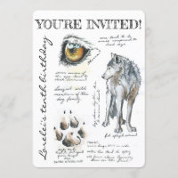 Custom Canis Lupus Wolf Illustration Invitation