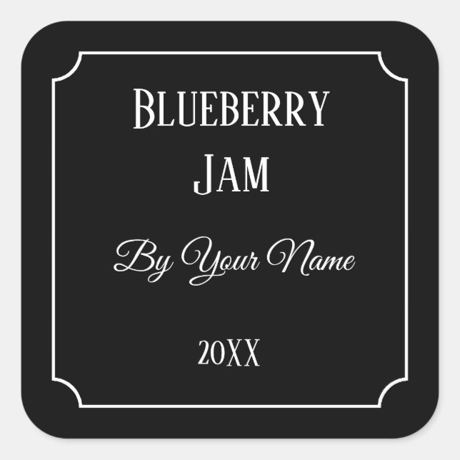 Custom Canning label black (Front)