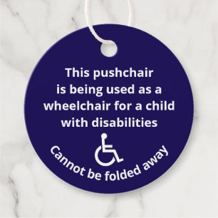 Custom Cannot Be Folded Away Stroller Wheelchair Favour Tags