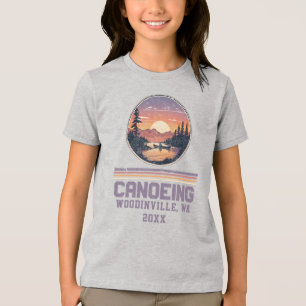 Custom Canoeing Lover Canoe Location Date Name Tri-Blend Shirt