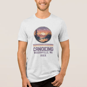 Custom Canoeing Lover Canoe Location Date Name Tri-Blend Shirt