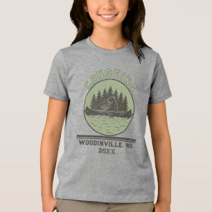 Custom Canoeing Lover Canoer Location Date Name Tri-Blend Shirt