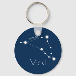 CUSTOM Capricorn Zodiac Constellation Key Ring