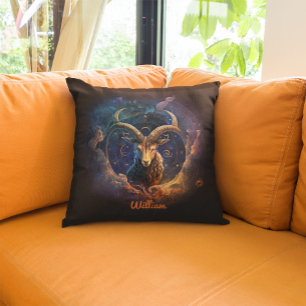 Custom Capricorn Zodiac Horoscope Fantasy Sun Sign Cushion