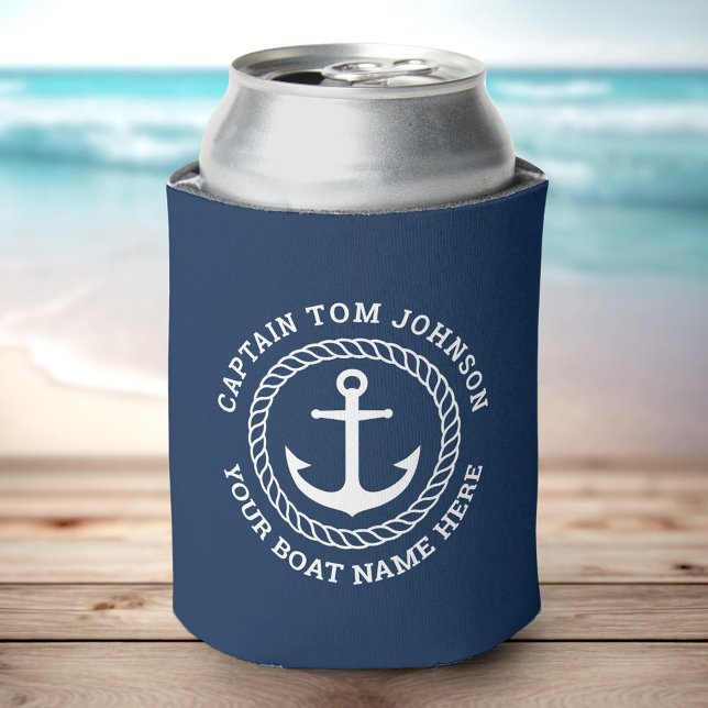 Custom captain and boat name anchor and rope can cooler (Creator Uploaded)