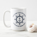 Custom captain and boat name anchor coffee mug<br><div class="desc">Custom captain and boat name anchor Coffee Mug</div>