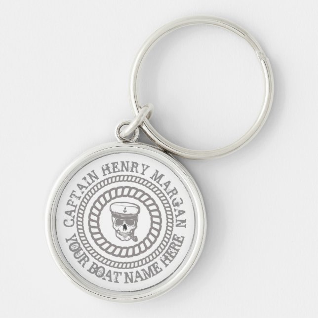 Custom captain and boat name anchor key ring (Front)