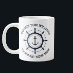 Custom captain and boat name anchor large coffee mug<br><div class="desc">Custom captain and boat name anchor Large Coffee Mug</div>