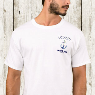 Custom Captain, Boat Name and Home Port Anchor T-Shirt