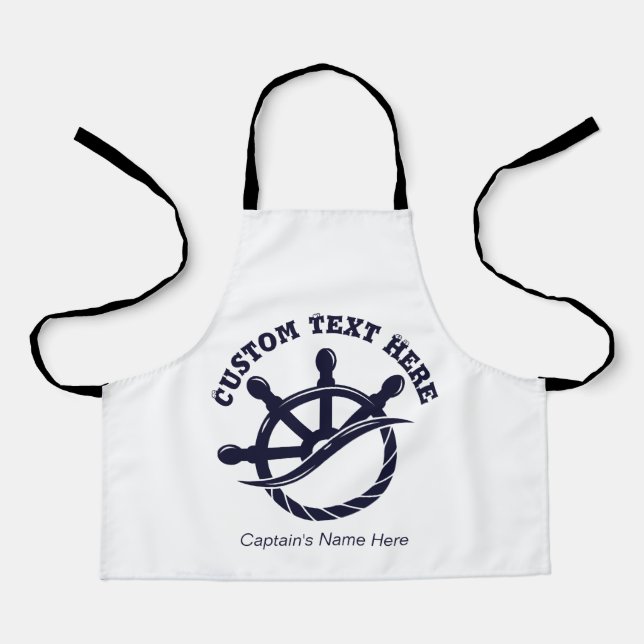 Custom Captain Boat Nautical Gift Apron (Front)