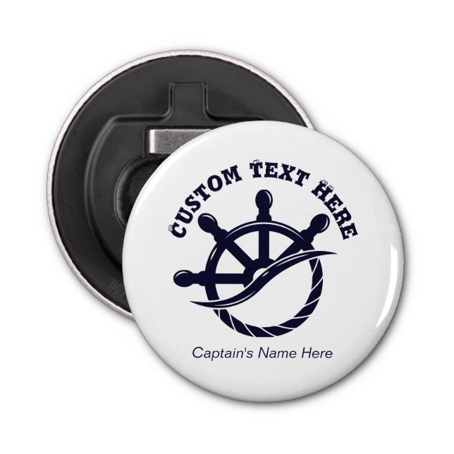 Custom Captain Boat Nautical Gift Bottle Opener (Front)