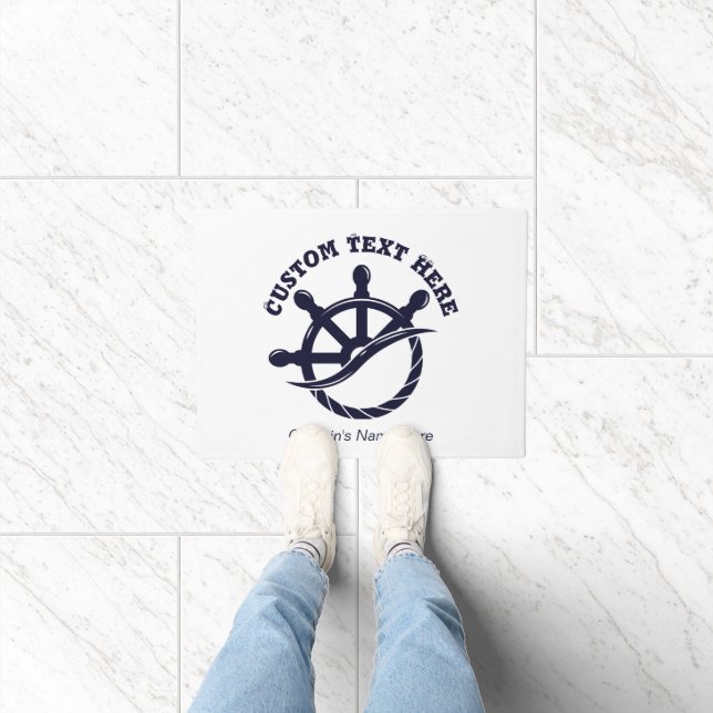 Custom Captain Boat Nautical Gift Doormat (Indoor)