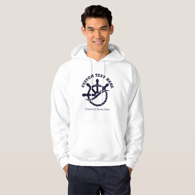 Custom Captain Boat Nautical Gift Hoodie (Front Full)