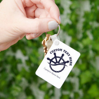 Custom Captain Boat Nautical Gift Key Ring