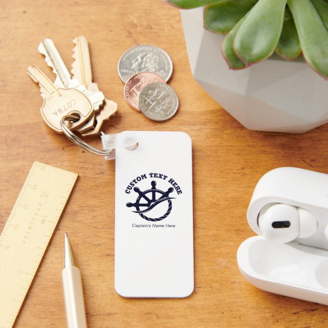 Custom Captain Boat Nautical Gift Key Ring (Desk)