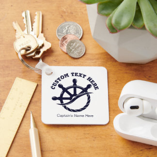 Custom Captain Boat Nautical Gift Key Ring