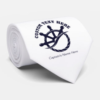 Custom Captain Boat Nautical Gift Tie