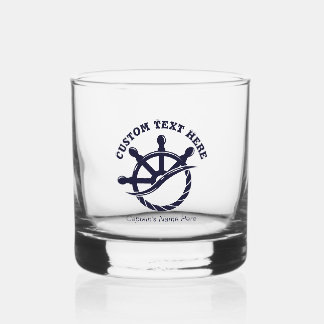 Custom Captain Boat Nautical Gift Whiskey Glass