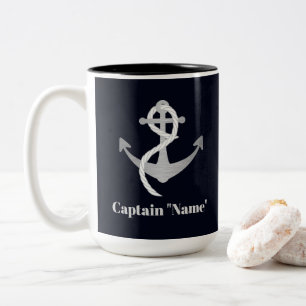 Custom Captain Mug with Silver Anchor