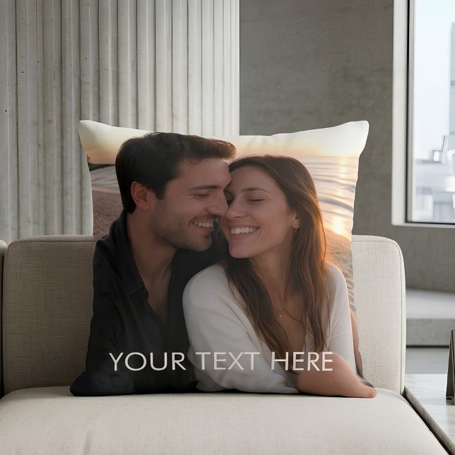 Custom Caption Double Sided Photo Cushion (Creator Uploaded)