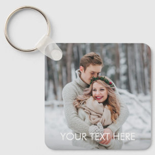 Custom Caption Personalised Photo Keychain