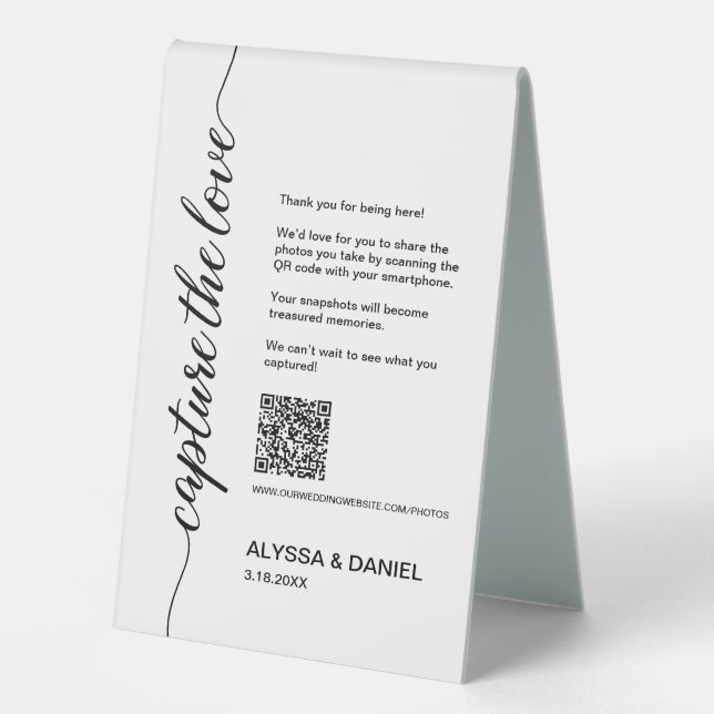 Custom capture Wedding Photo share QR Code  (Front)