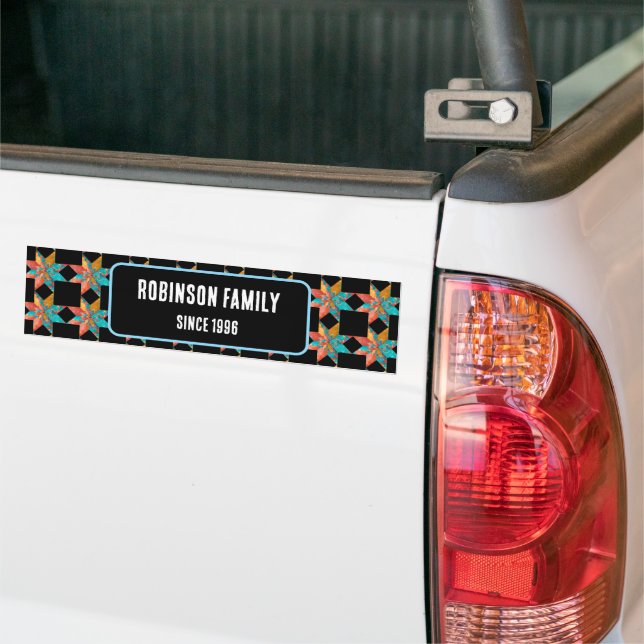Custom Car accessories patchwork quilt gift ideas Bumper Sticker (On Truck)