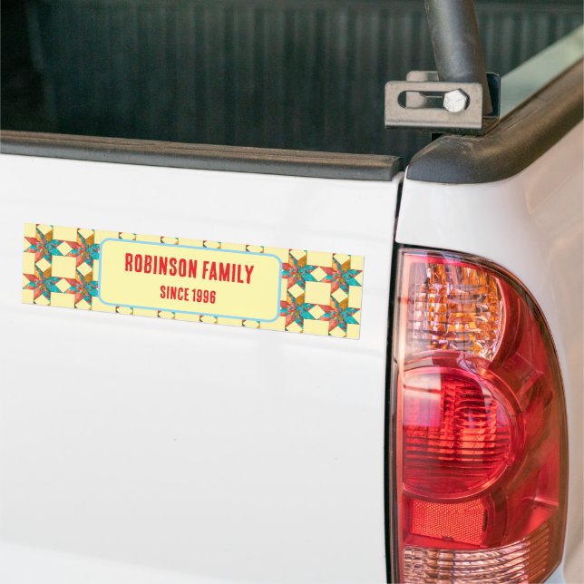Custom Car accessories patchwork quilt gift ideas Bumper Sticker (On Truck)
