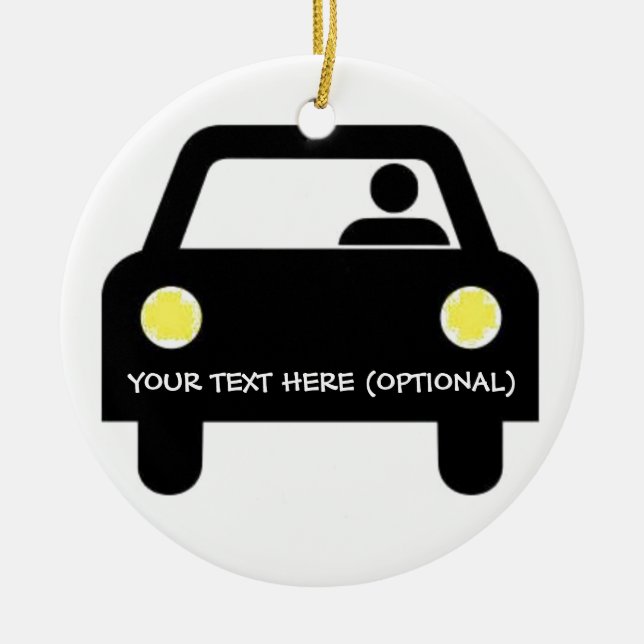 Custom Car and Driver Ceramic Tree Decoration (Front)