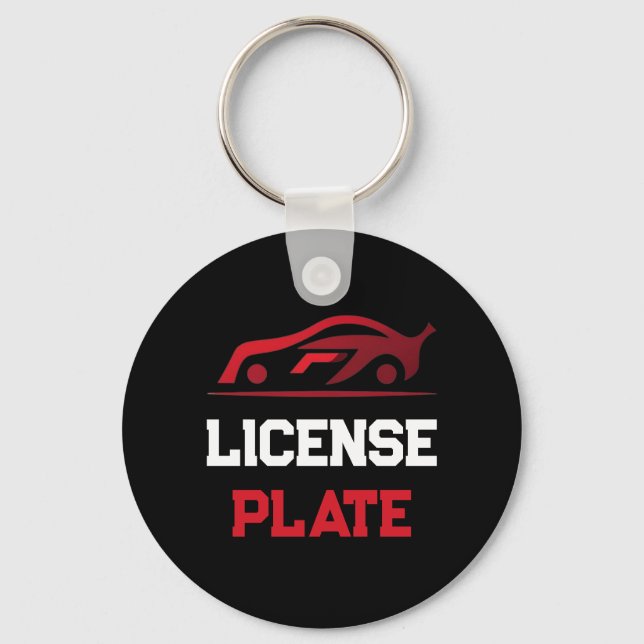 Custom Car License Plate Key Ring (Front)