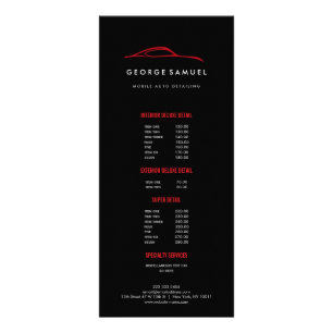Custom Car Repair & Modern Auto Detailing  Rack Card