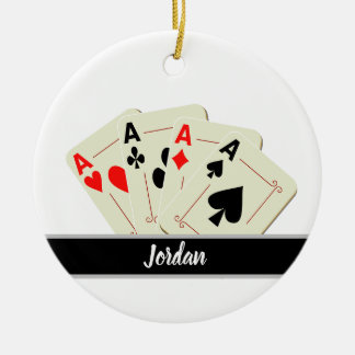 Custom Card Game Player Name Ceramic Tree Decoration