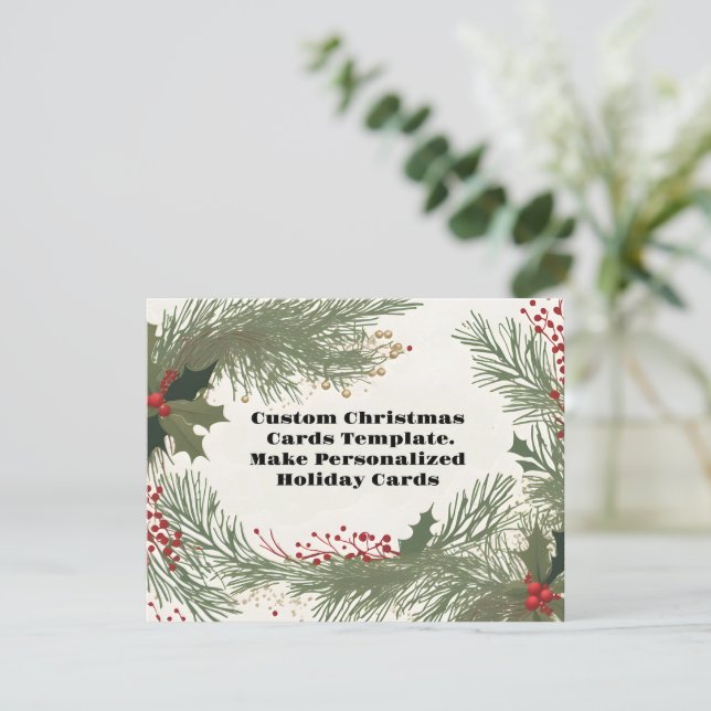 Custom Card Template Customisable Christmas Card (Standing Front)