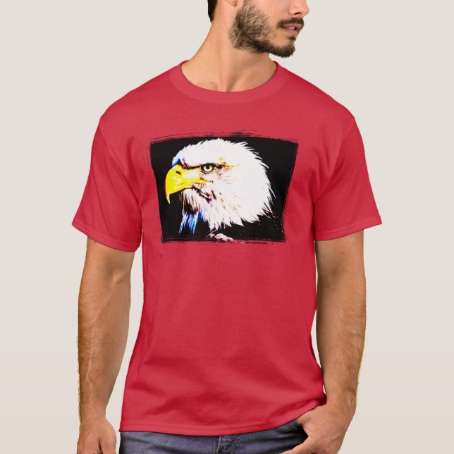 Custom Cardinal Red Template Modern Elegant Eagle T-Shirt (Front)