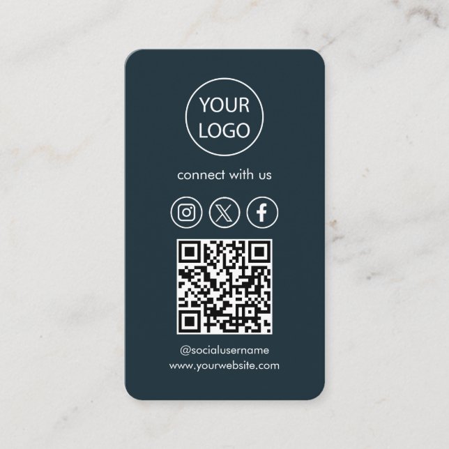 Custom Cards modern, Social Media QR Code (Front)