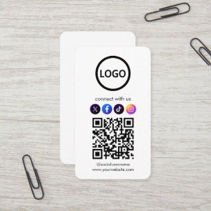 Custom Cards, Social Media QR Code Professional Business Card