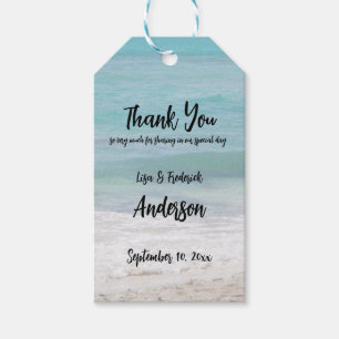 Custom Caribbean Beach Thank You from Couple Gift Tags