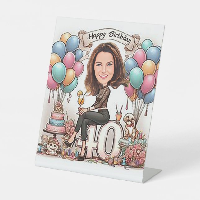 "Custom caricature – Send your photo and I’ll turn Pedestal Sign (Front)