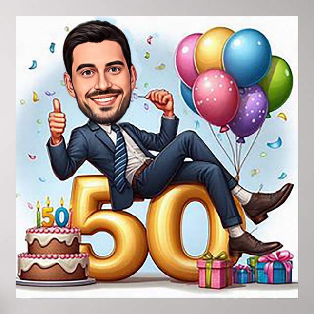 "Custom caricature – Send your photo for design Poster (Front)