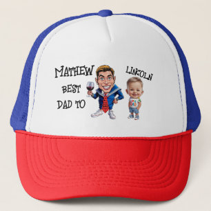 Custom caricatures Father and Son - Best dad Trucker Hat