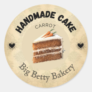 Custom Carrot Cake Labels   Personalized Bakery Pa