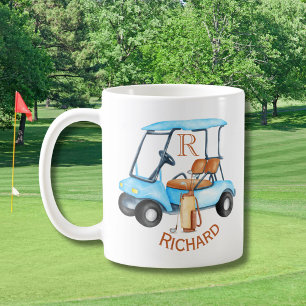 Custom Cart Clubs Monogram Name  Coffee Mug