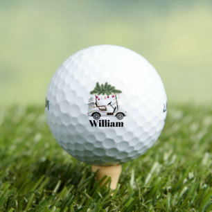 Custom Cart Name Golf Balls Christmas Holiday Golf