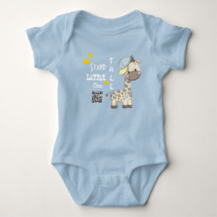 Custom Cartoon Baby Boy Giraffe Baby Bodysuit