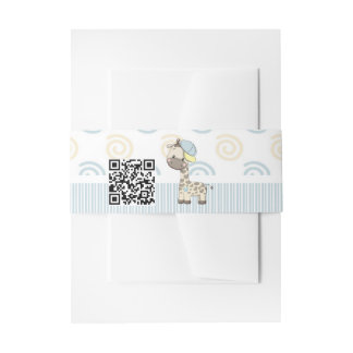 Custom Cartoon Baby Boy Giraffe  Invitation Belly Band