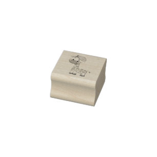 Custom Cartoon Baby Boy Giraffe  Rubber Stamp 